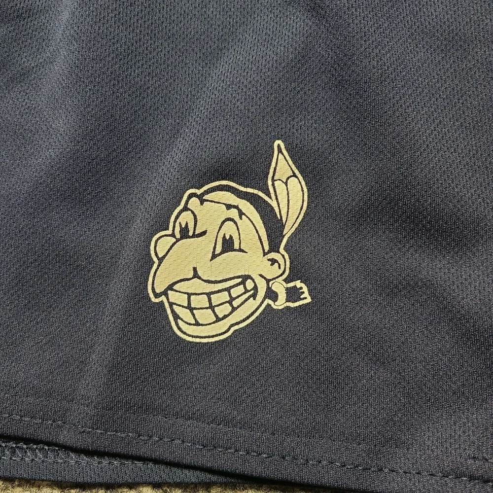 Dodge Cleveland Indians Chief Wahoo Shorts Navy Mesh Mens Drawstring Logo